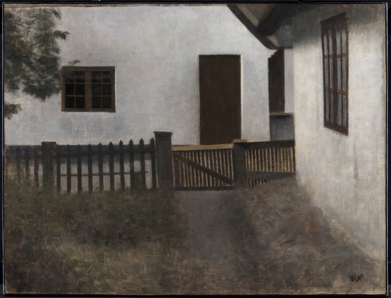 Pignons de maisons. Frederiksværk. Été. - Vilhelm Hammershøi