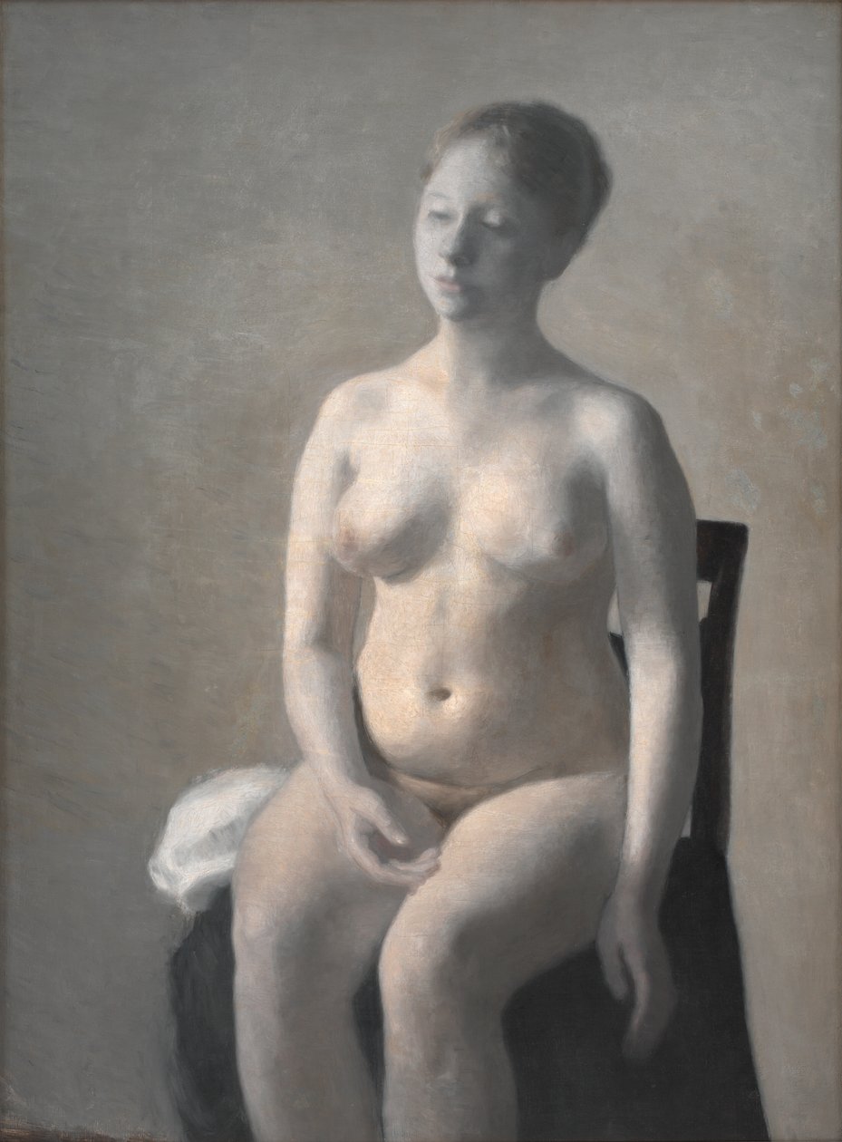 Nu féminin assis - Vilhelm Hammershøi