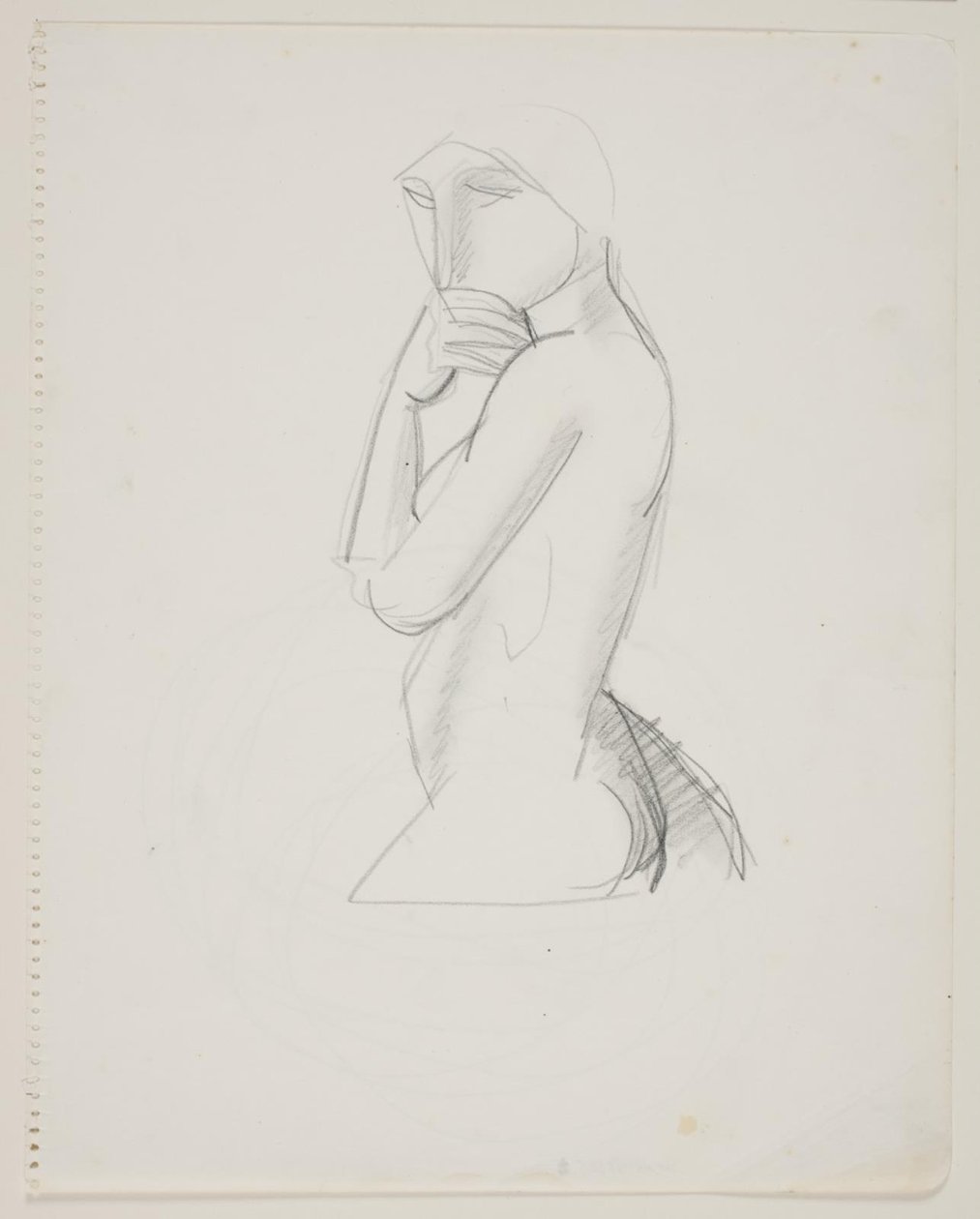 Modèle féminin, figure 3/4, avec la main sur la bouche - Vilhelm Lundstrøm