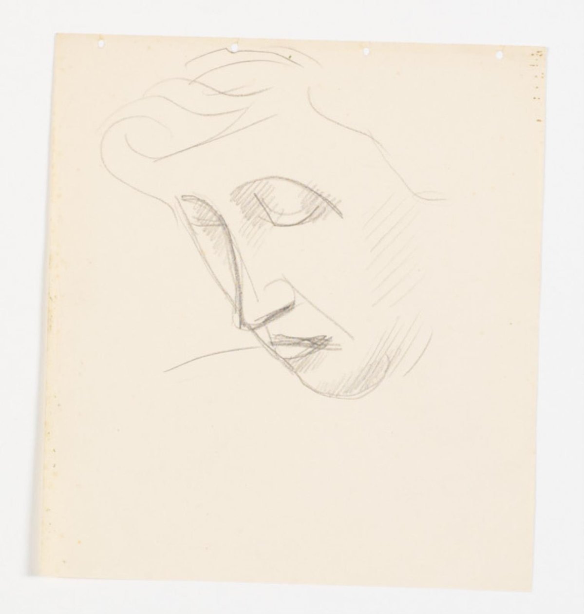 Portrait de femme en trois-quarts profil, penchée vers la gauche - Vilhelm Lundstrøm