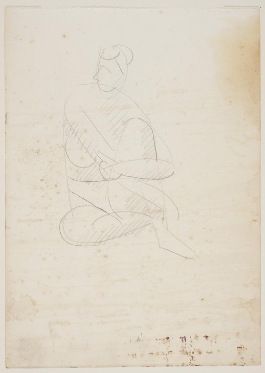 Femme nue assise, vue de face, les bras autour du genou levé - Vilhelm Lundstrøm