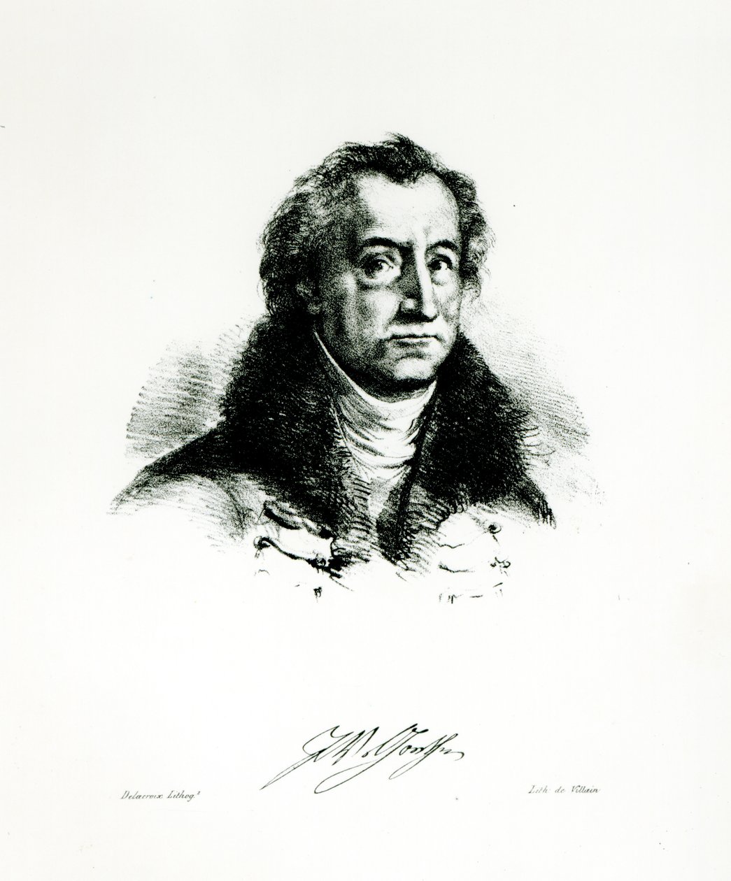 Johann Wolfgang Goethe (1749-1831) gravé par Delacroix - Villain