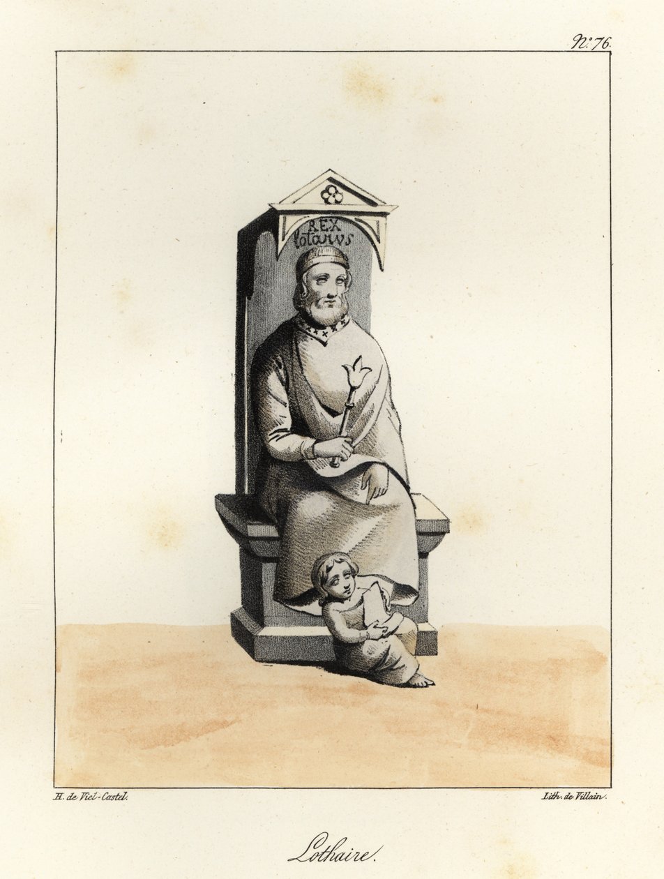 Statue de Lothaire I, empereur carolingien, roi d