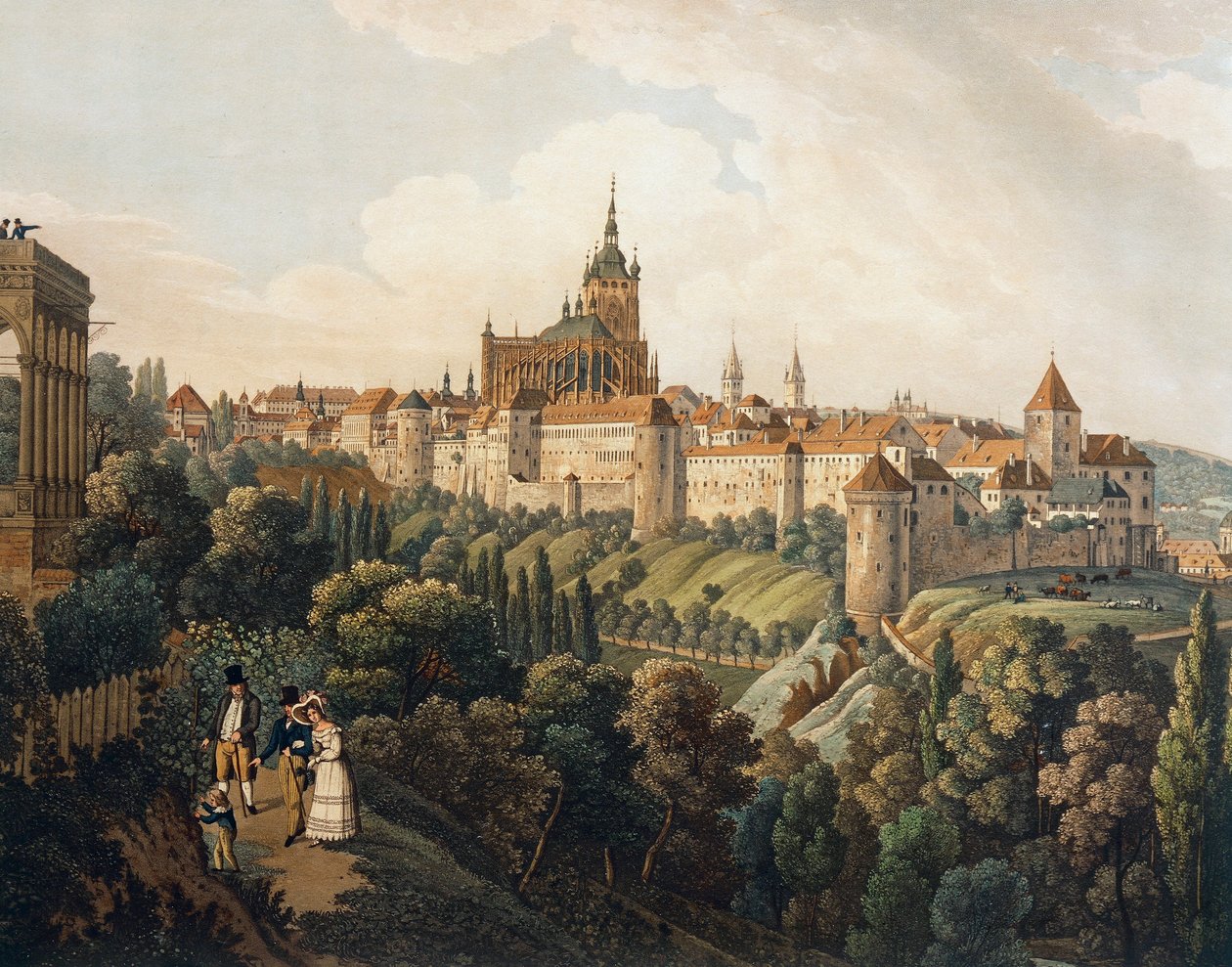 Vue de Prague depuis le Belvédère par Vincent Morstadt - Vincenc Morstadt