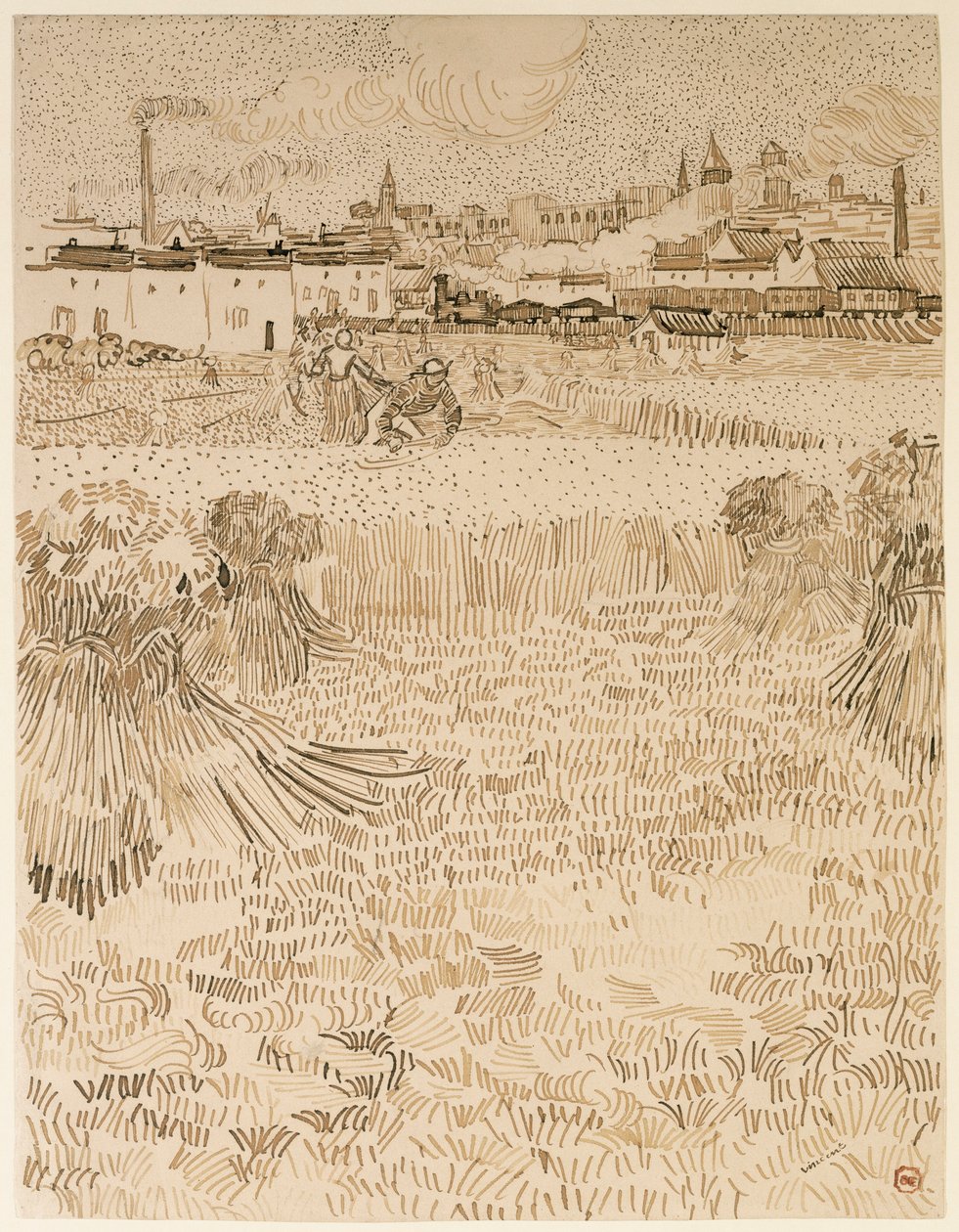 Arles. Vue des champs de blé - Vincent van Gogh