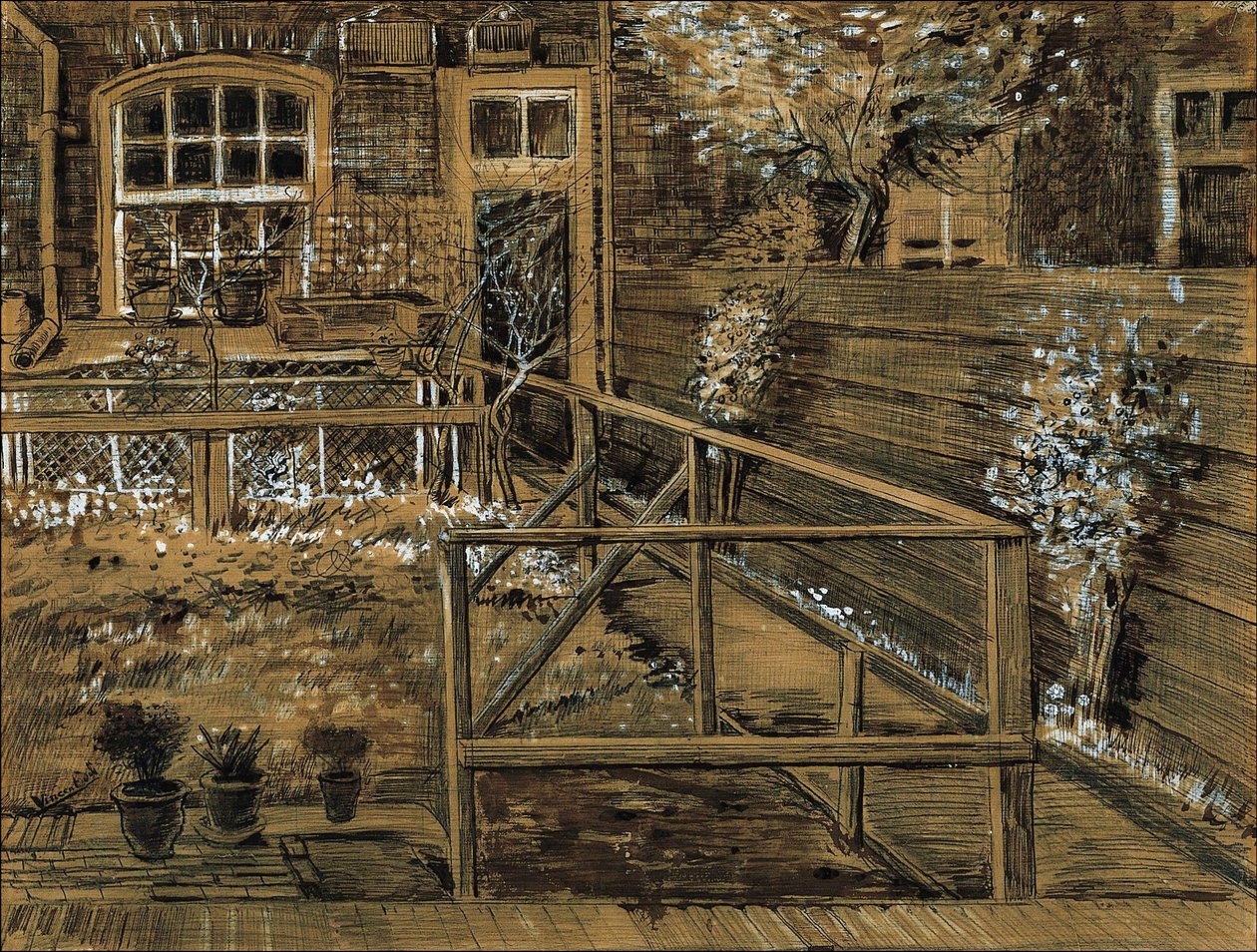 Le Jardin derrière la Maison de la Mère de Sien à La Haye - Vincent van Gogh