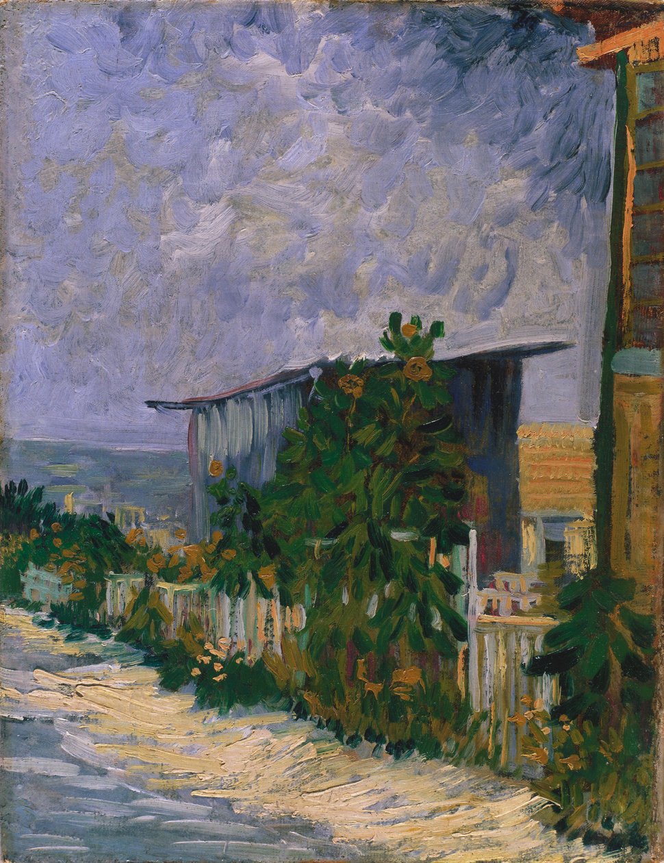 Cabane à Montmartre avec tournesol - Vincent van Gogh