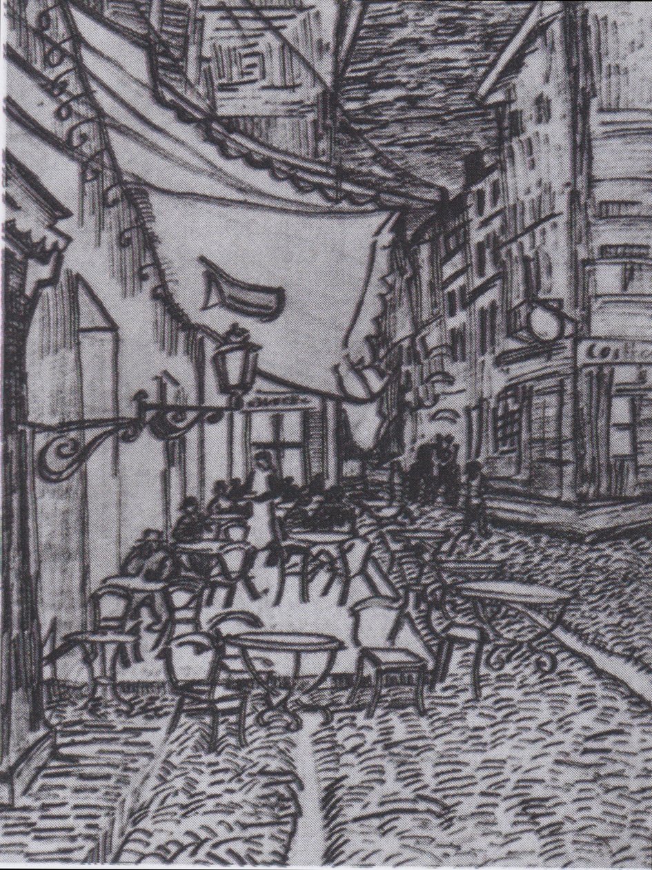 Terrasse des cafés sur la place du Forum à Arles le soir - Vincent van Gogh