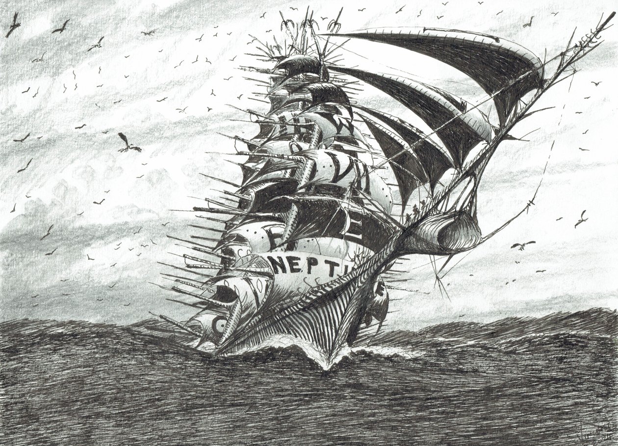Storm Creators Cape Dolphin, 2024 (encre et crayon sur papier) - Vincent Alexander Booth