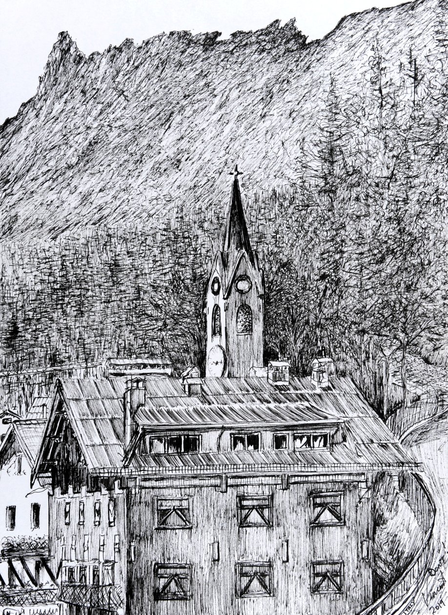 Vue depuis le balcon à Dont, Italie, 2019 - Vincent Alexander Booth