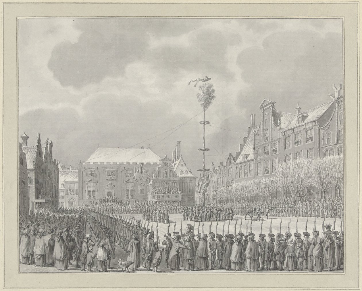 Abolition de la Stathoudérat sur la Grand-Place de Haarlem, 1795 - Vincent Jansz. van der Vinne