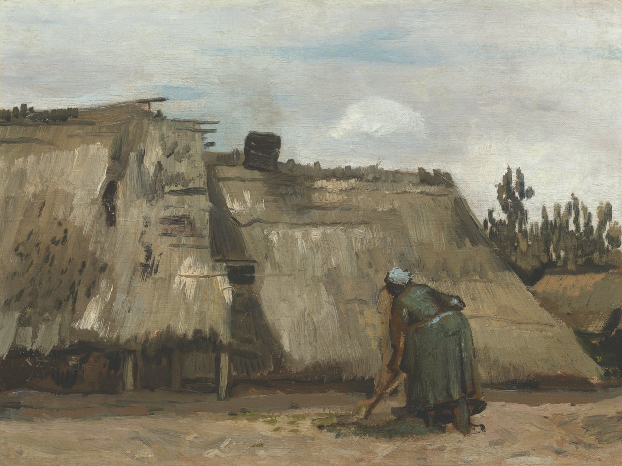 Une paysanne creusant devant sa maison - Vincent van Gogh