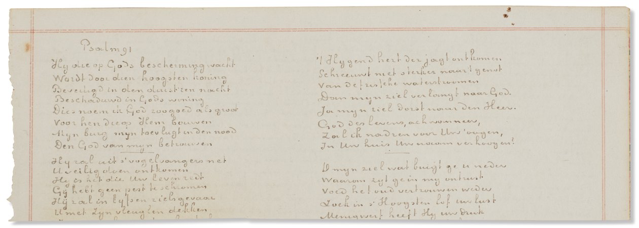Manuscrit autographe, transcriptions de textes bibliques en néerlandais - Vincent van Gogh