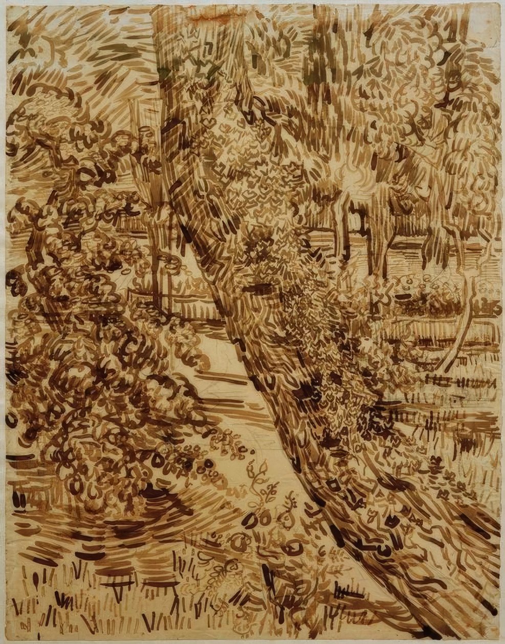 Arbre avec lierre dans le jardin de l