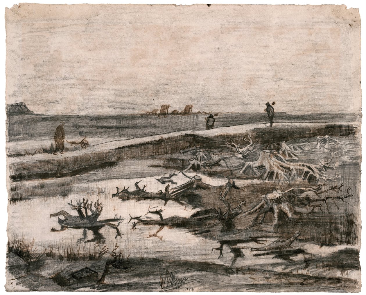 Paysage avec troncs de tourbière (Travaux aux champs) - Vincent van Gogh