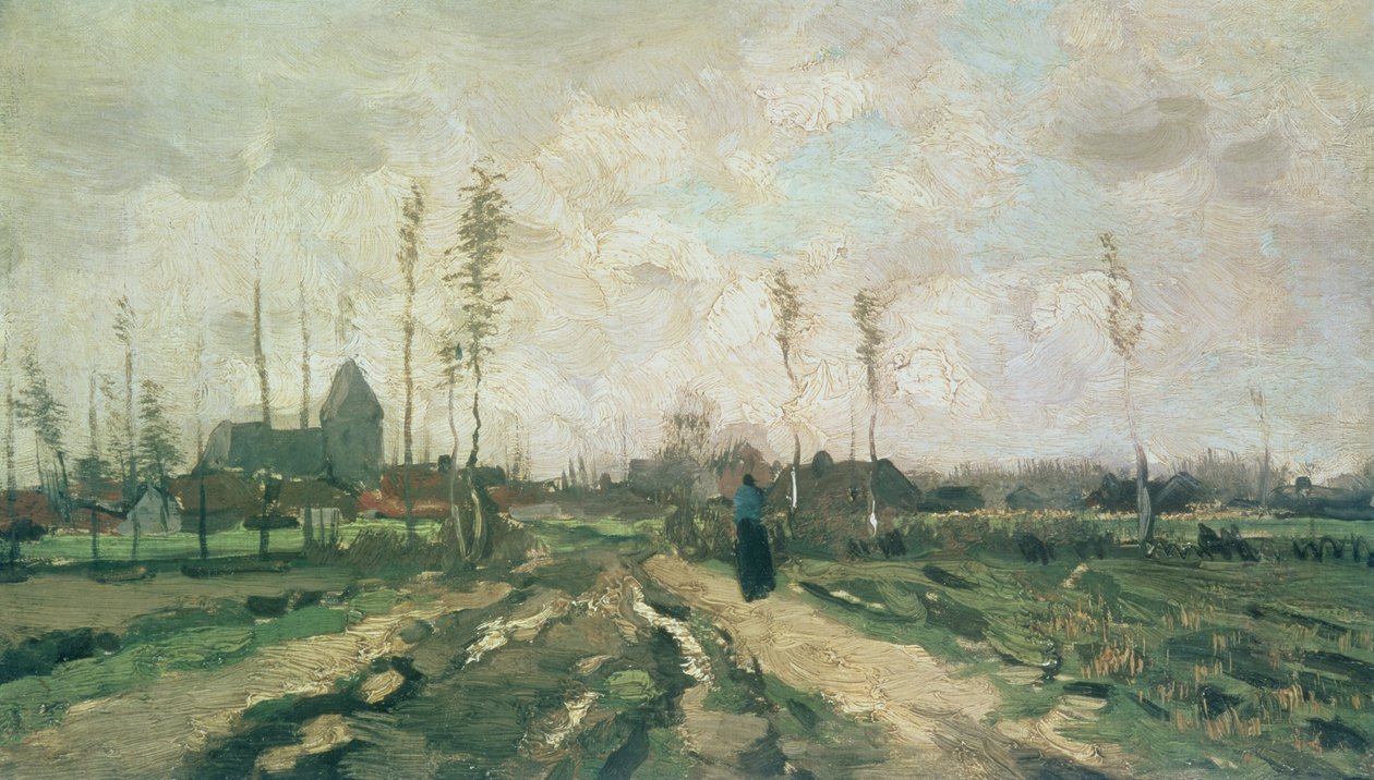 Paysage avec une église et des maisons, Nuenen, 1885 - Vincent van Gogh