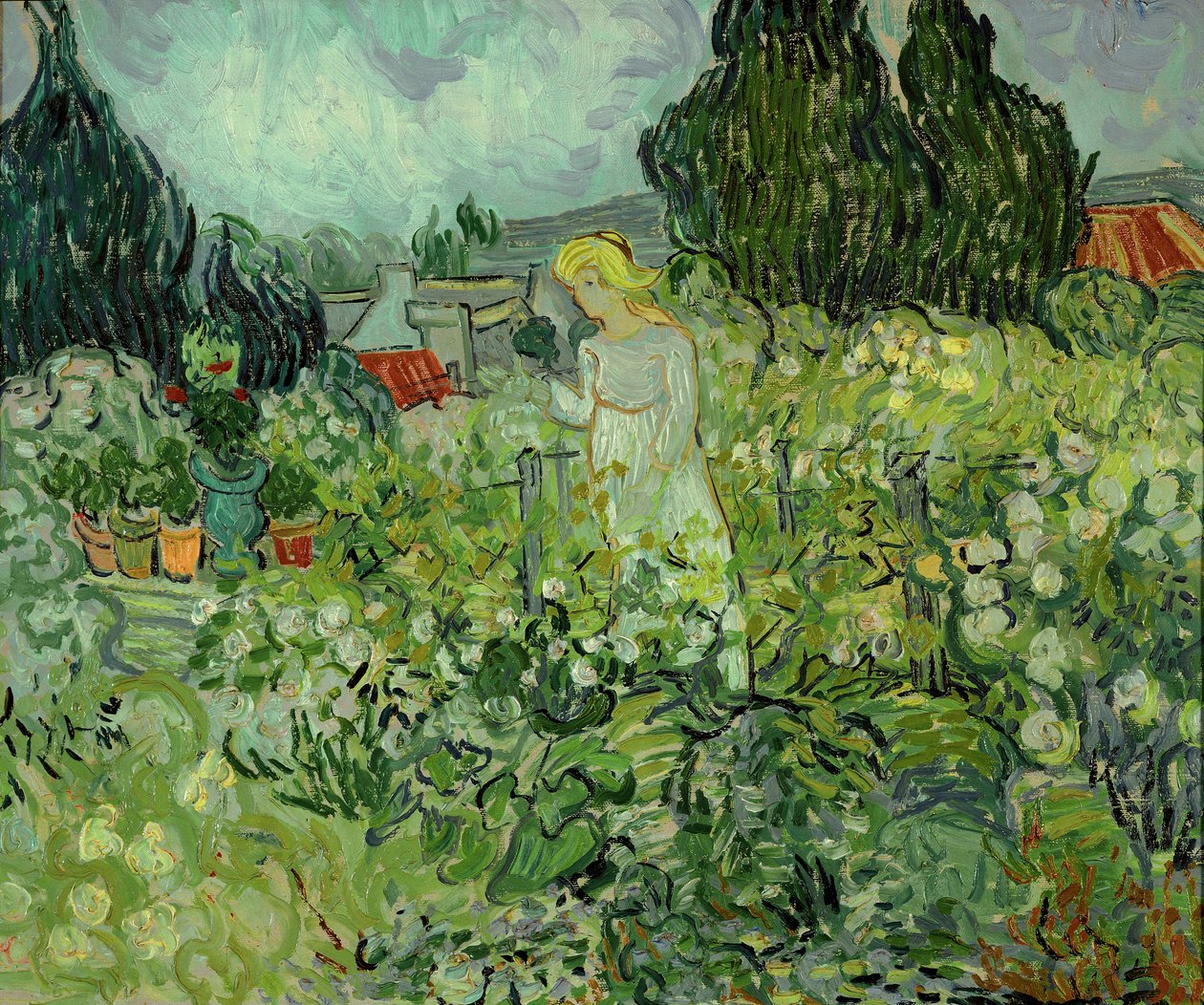 Mlle. Gachet dans son jardin a Auvers-sur-Oise … (oil on canvas) - Vincent van Gogh