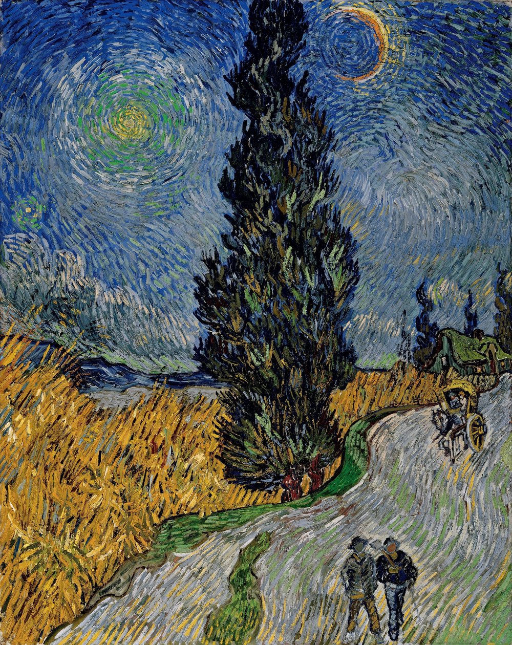 Route avec cyprès et étoile - Vincent van Gogh