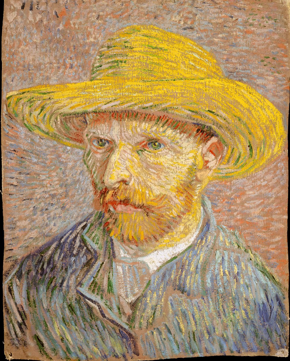 Autoportrait au chapeau de paille (recto : La pelucheuse de pommes de terre) - Vincent van Gogh