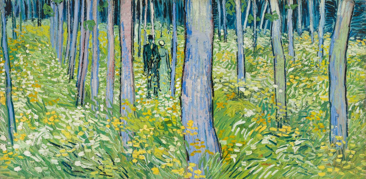 Sous-bois avec deux personnages - Vincent van Gogh