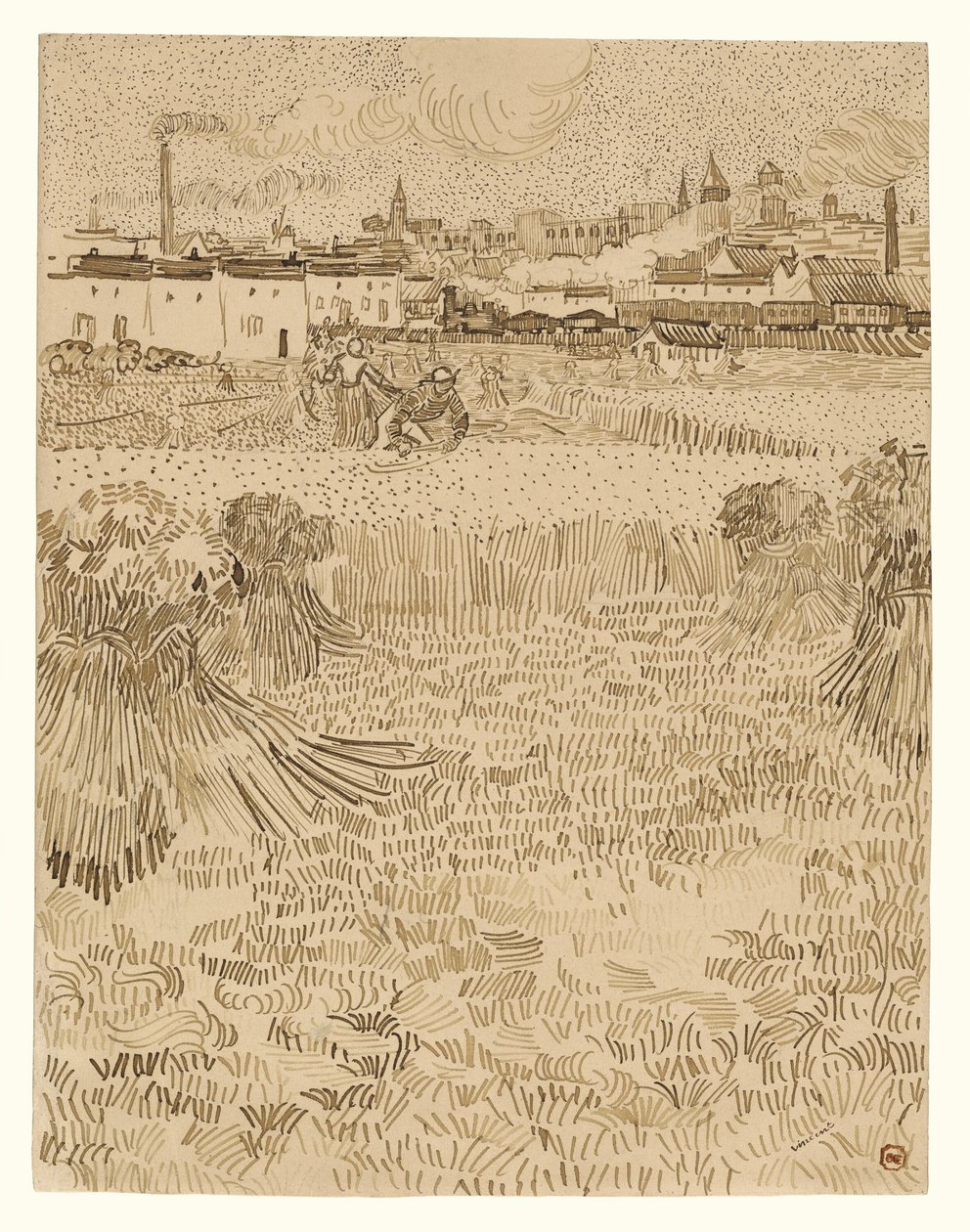 Vue des champs de blé - Vincent van Gogh