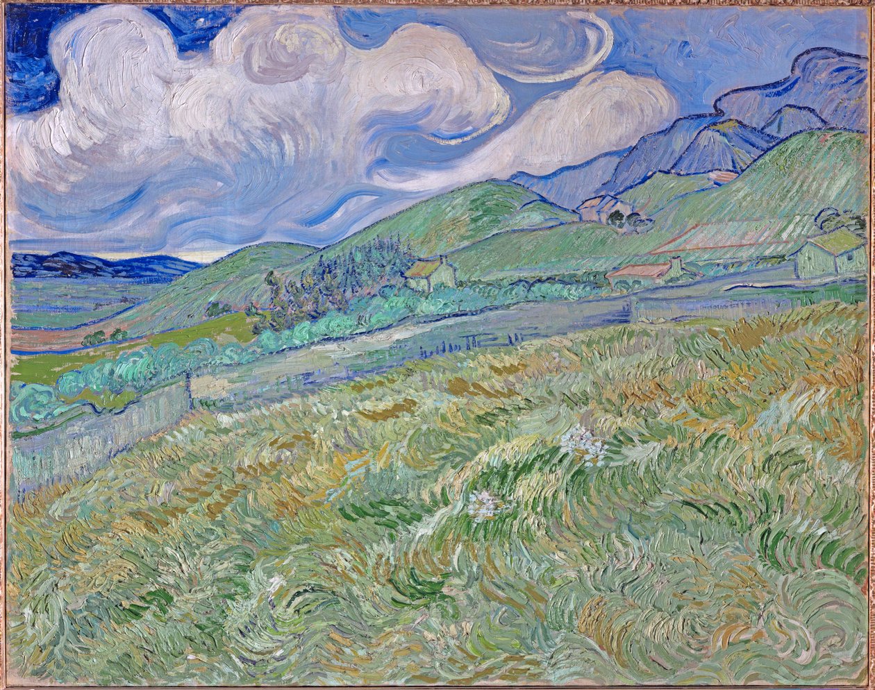 Champ de blé et montagnes - Vincent van Gogh
