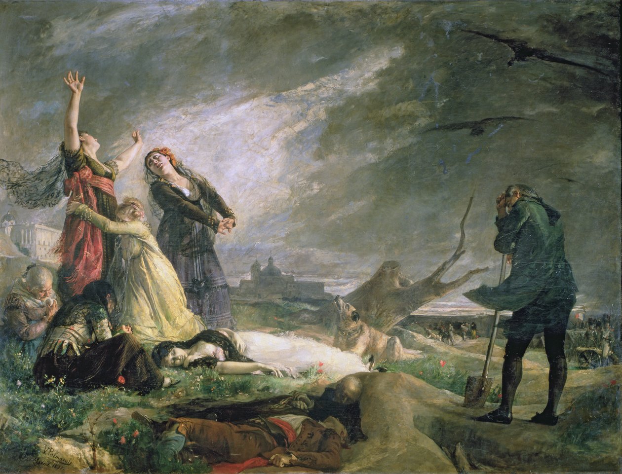 Enterrement à La Moncloa en mai 1808 (huile sur toile) - Vincente Gonzalez Palmaroli