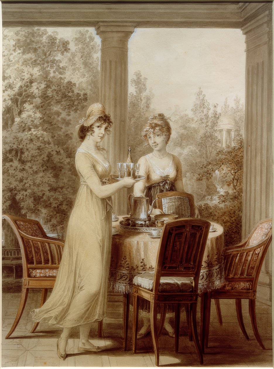 Deux dames dans le pavillon - Vincenz Georg Kininger