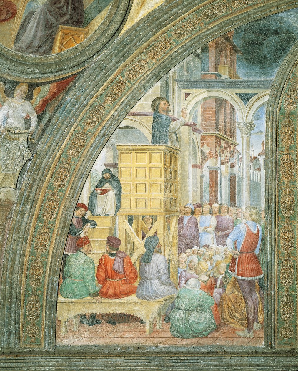 Le Miracle du Nuage, détail des Histoires de Saint Pierre Martyr, par Vincenzo Foppa - Vincenzo Foppa