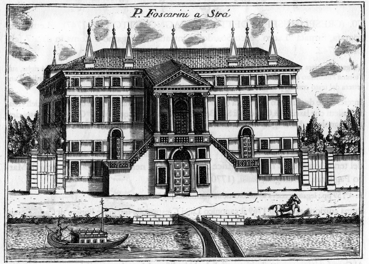 Le palais (Palazzo) Foscarini à Stra près de Venise. dans « Singolarita di Venezia » par Vincenzo Coronelli (1650-1718) - Vincenzo Maria Coronelli