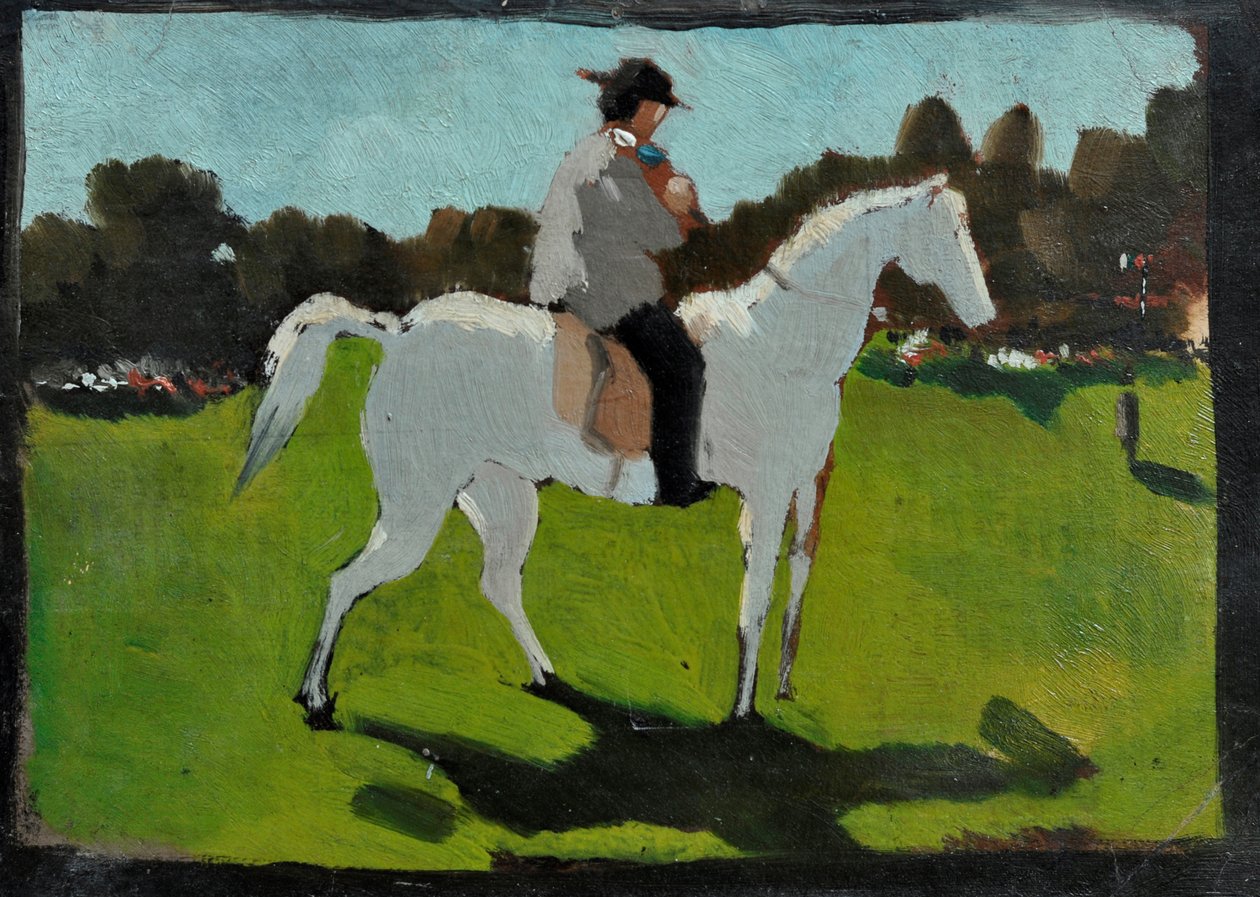 Cheval blanc avec jockey - Vito d