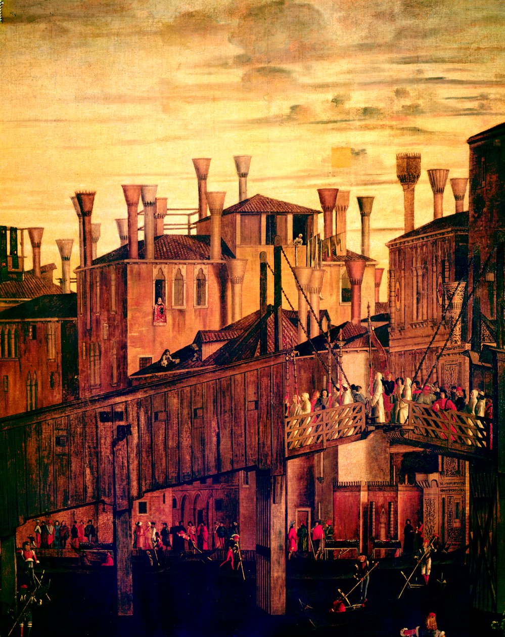 Pont du Rialto en bois, du Miracle de la Relique de la Vraie Croix, 1494 - Vittore Carpaccio