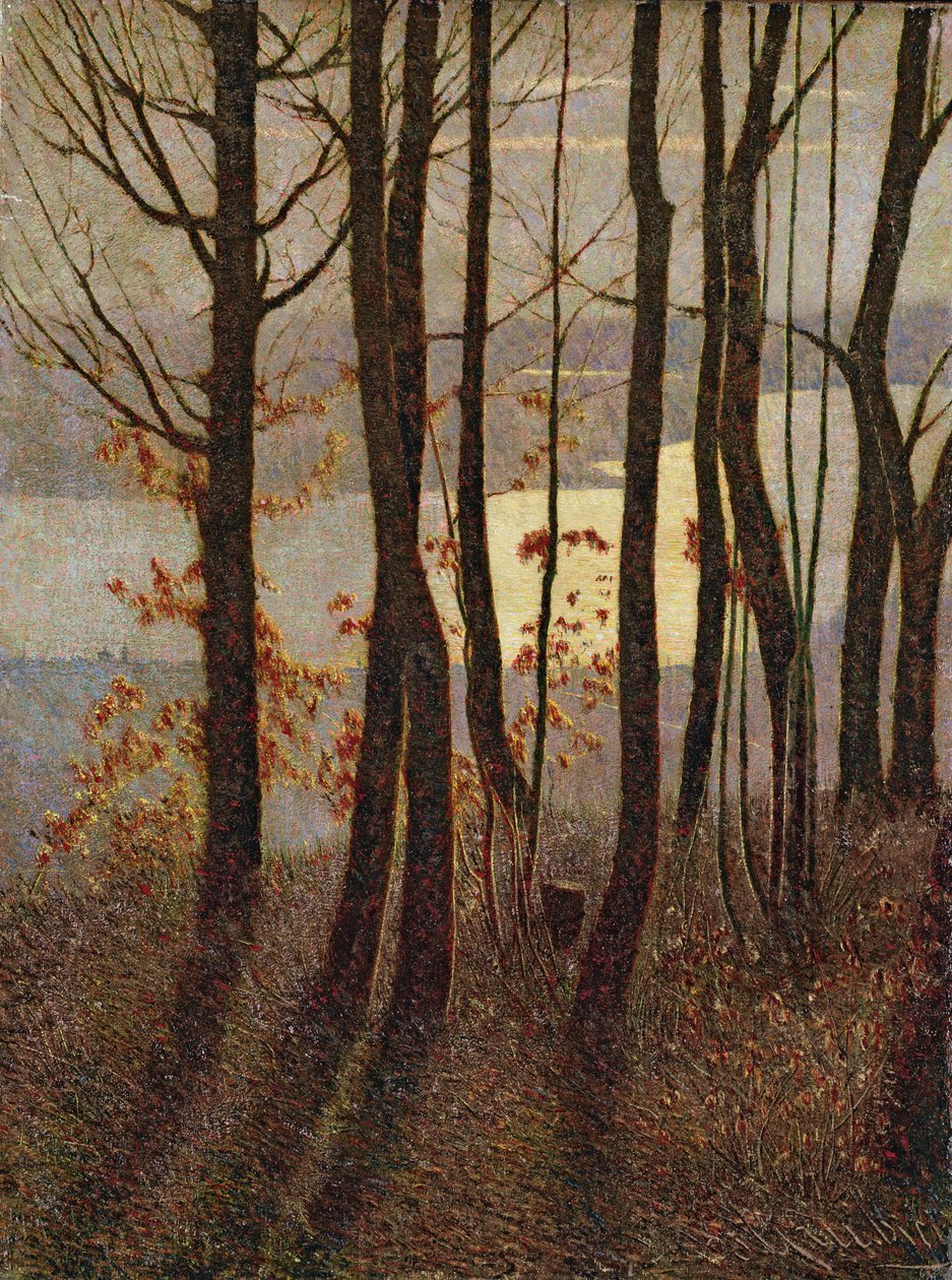 Matin, du polyptyque Hiver dans les montagnes, un poème panthéiste, 1894-97 retravaillé 1911-17 - Vittore Grubicy de Dragon