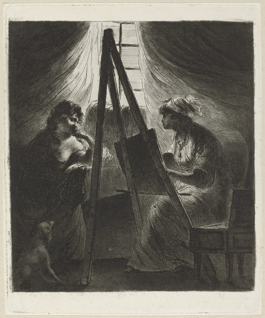 Femme peintre à son chevalet - Vivant Denon