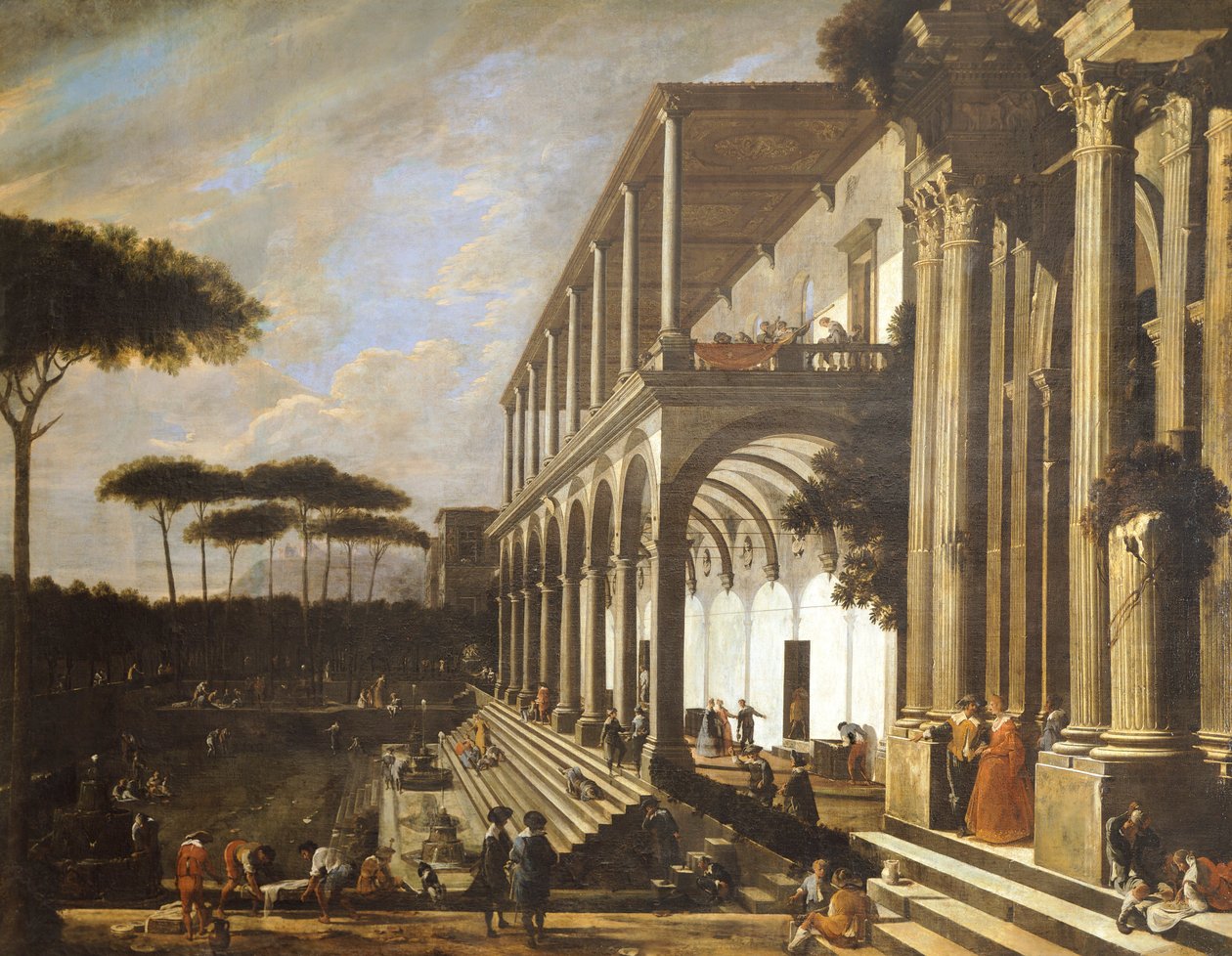 Fête à la Villa de Poggioreale, par Viviano Codazzi - Viviano Codazzi