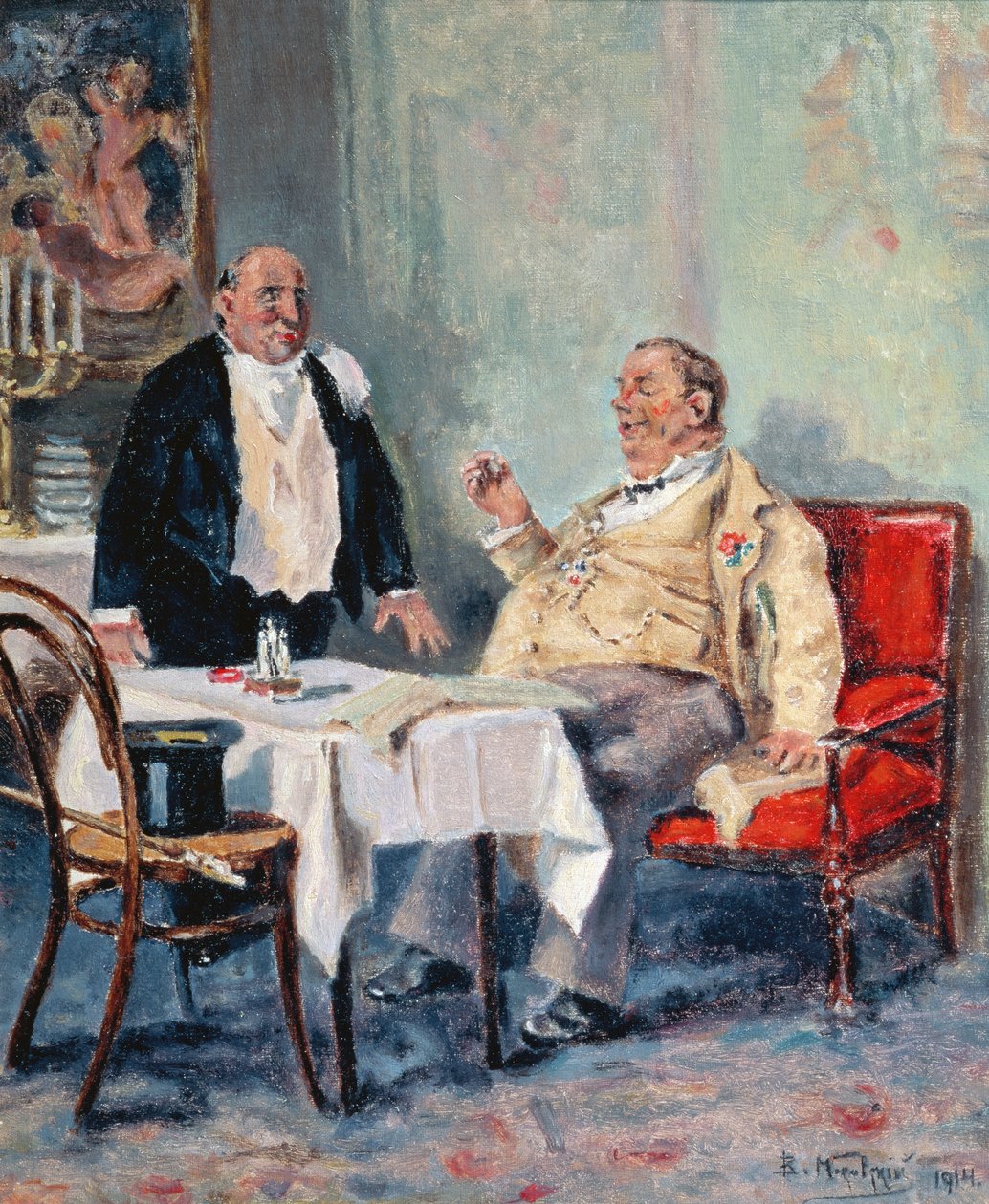 Dans un restaurant, 1914 - Vladimir Egorovic Makovsky