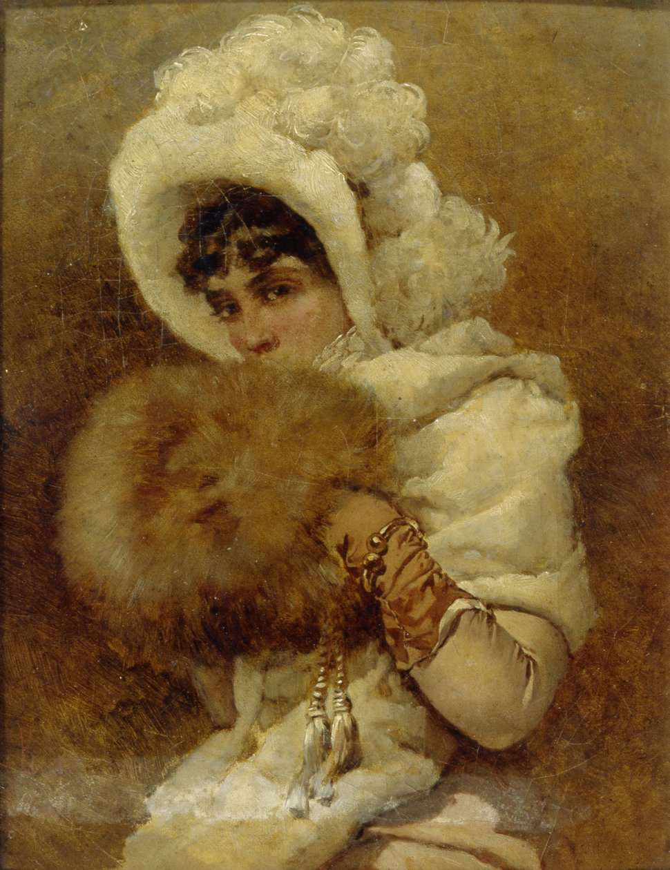 Fille avec un manchon, 1884 - Vladimir Egorovic Makovsky