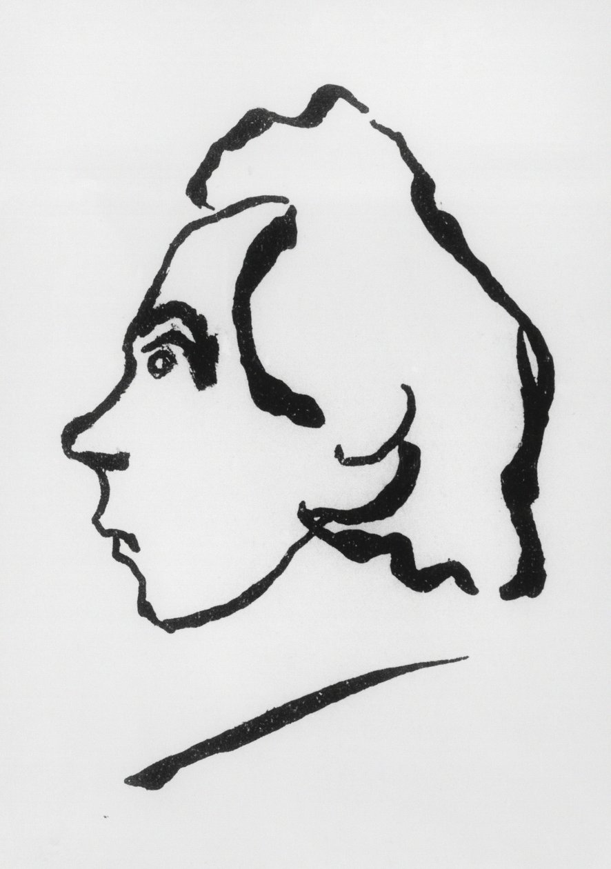 Portrait de Viktor Vladimirovitch Khlebnikov, plus connu sous le nom de plume de Velimir Khlebnikov (1885-1922) (dessin) - Vladimir Vladimirovic Majakovskij