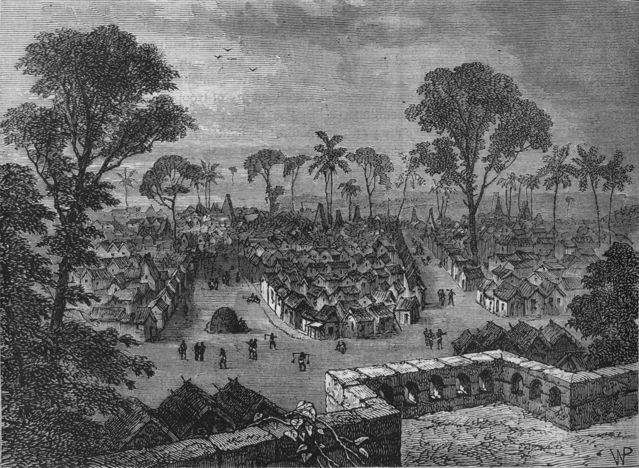 Vue de Coomassie, vers 1880 - W.P.