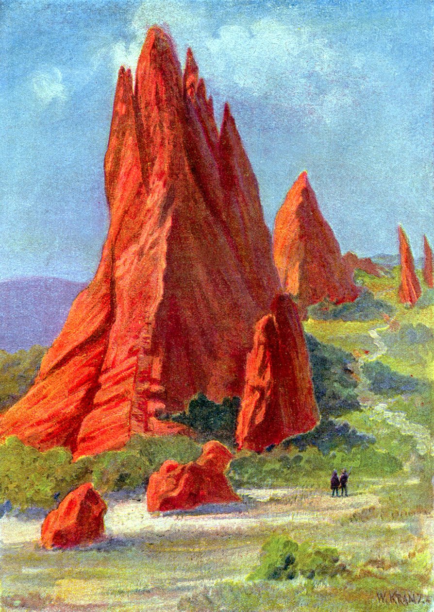 Le Jardin des Dieux au Colorado, c.1880 (gravure) - W. (after) Kranz