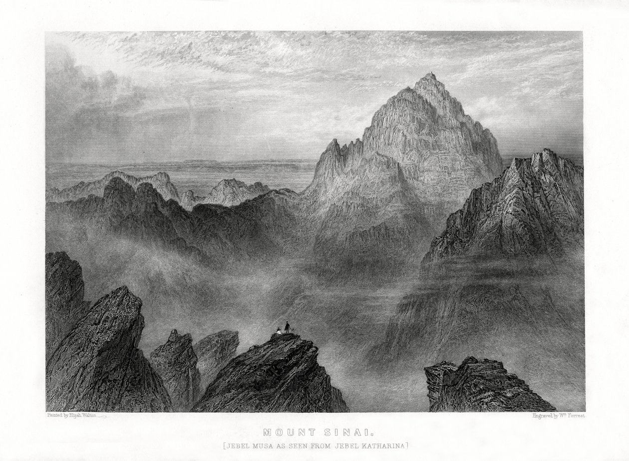Mont Sinaï : Jebel Musa vu de Jebel Katharina - W. Forrest