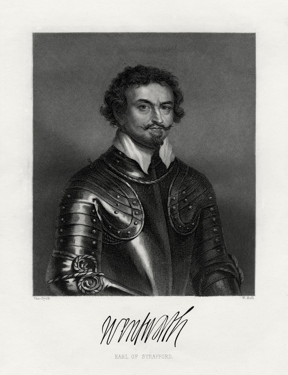 Thomas Wentworth, 1er comte de Strafford 1593-1641, 19ème siècle - W. Holl