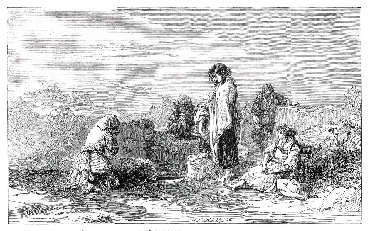 Pèlerins au Puits Saint - par F.W. Topham - de la nouvelle exposition d