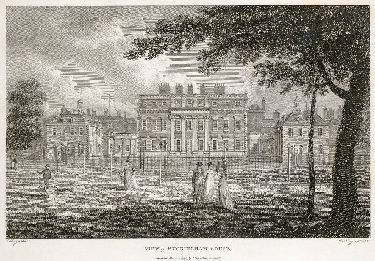 Maison de Buckingham, Westminster, Londres, 1799 - W Knight