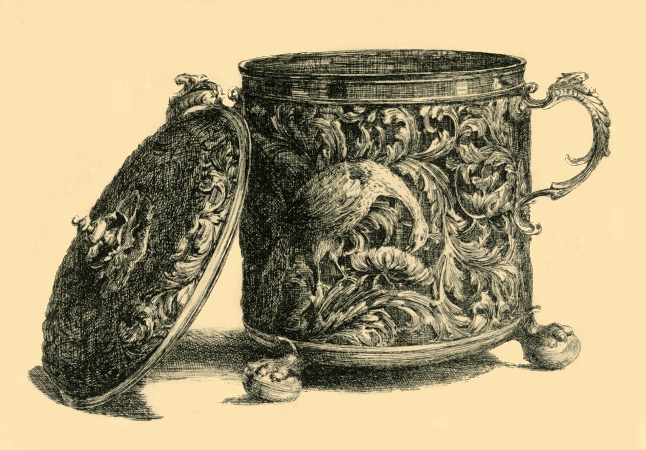 Coupe et couvercle en argent doré - W T Roberts