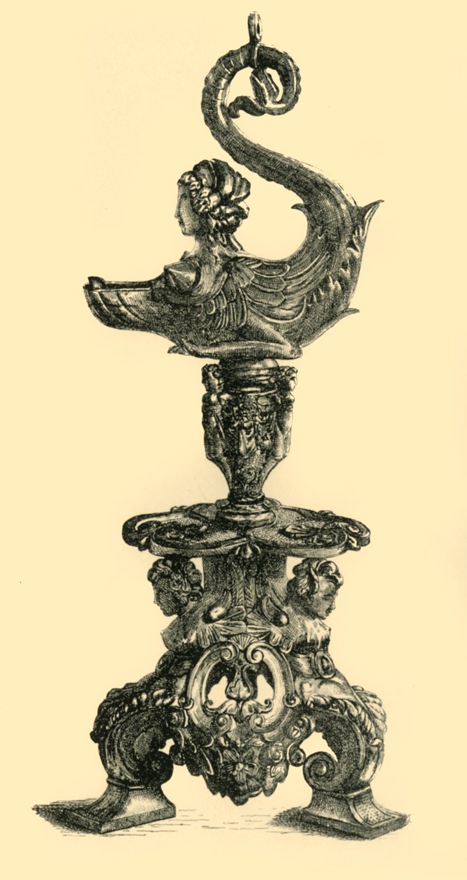 Lampe en forme de créature marine sphinx - W. W. McCarty