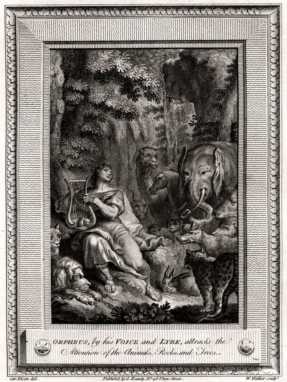 Orphée, par sa voix et sa lyre, attire l