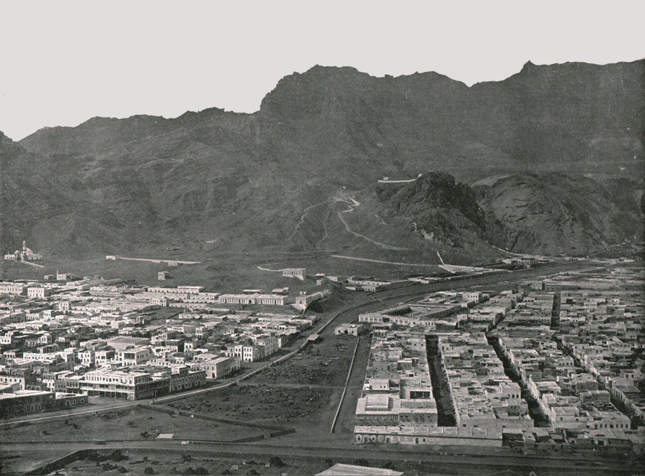 Vue générale montrant le marché aux chameaux, Aden, 1895 - W and S Ltd