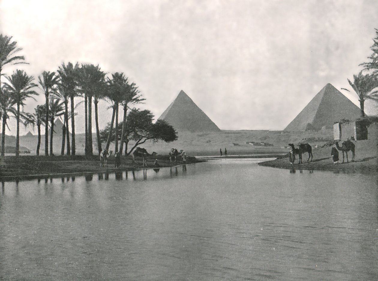 Les Pyramides et le Nil, Gizeh, Égypte, 1895 - W and S Ltd