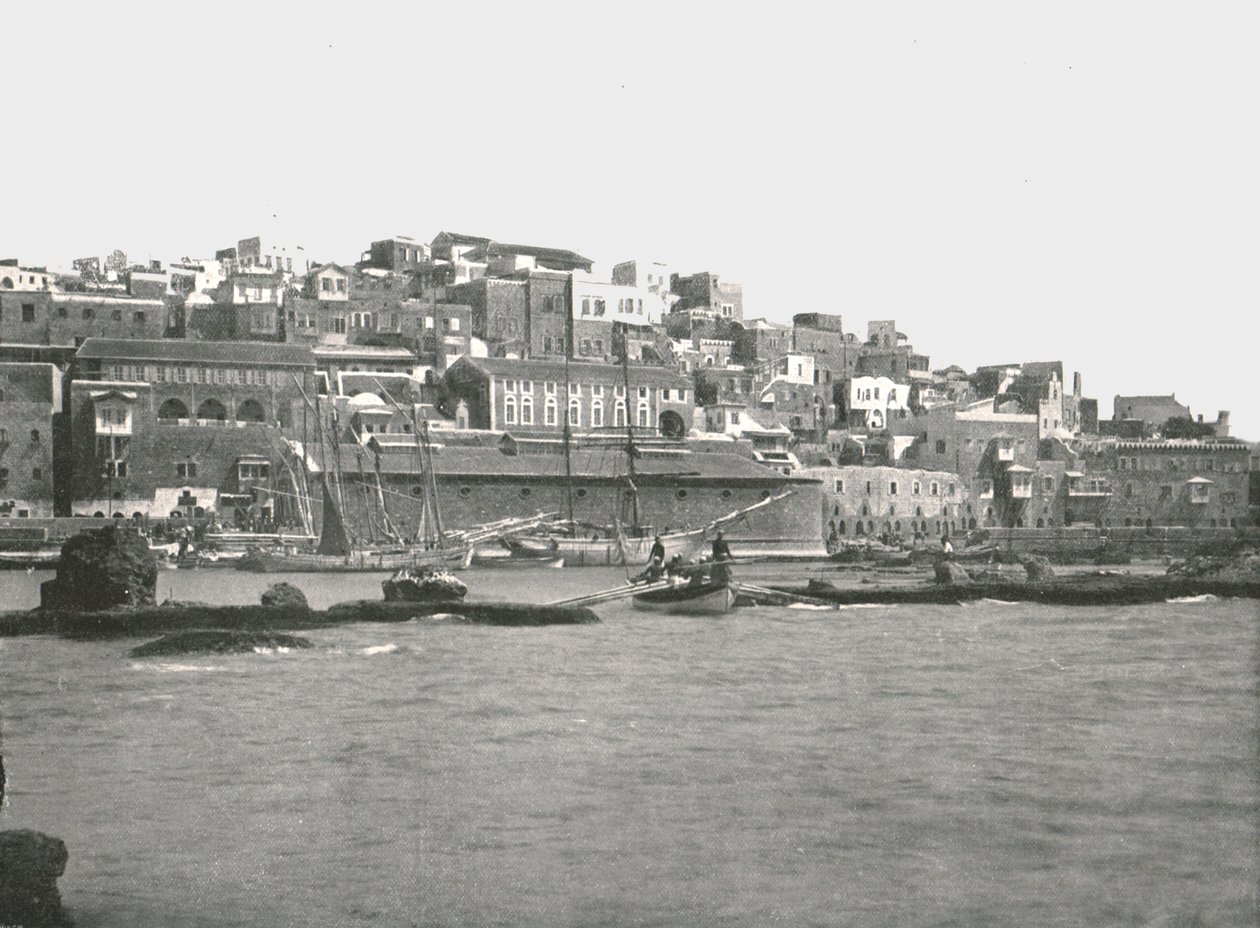 Vue depuis la mer, Jaffa, Palestine, 1895 - W and S Ltd